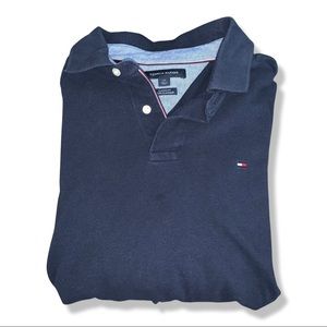 navy blue tommy hilfiger long sleeve polo